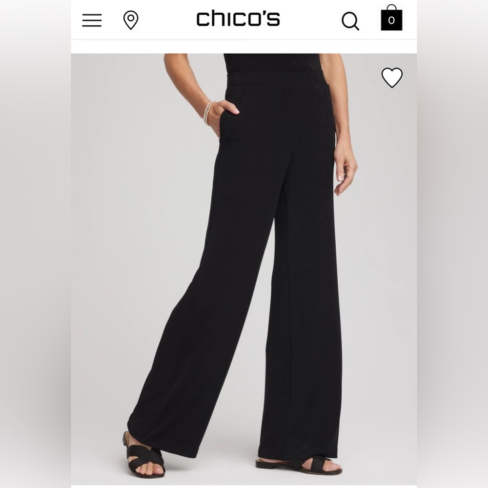 Chico's Elegant Black Wide-Leg Pants. (2 pair)